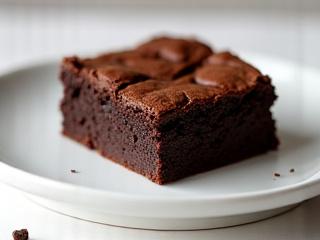 Brownie denso de chocolate con la superficie craquelada