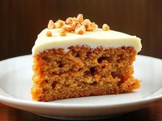 Rebanada de pastel de zanahoria con betún de queso crema