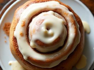 Rol de canela con glaseado cremoso casero