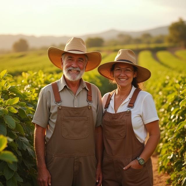 Retrato de la Familia Martínez en su finca cafetalera